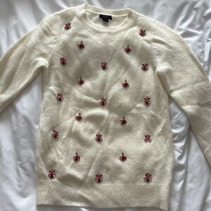 Halogen white beaded sweater